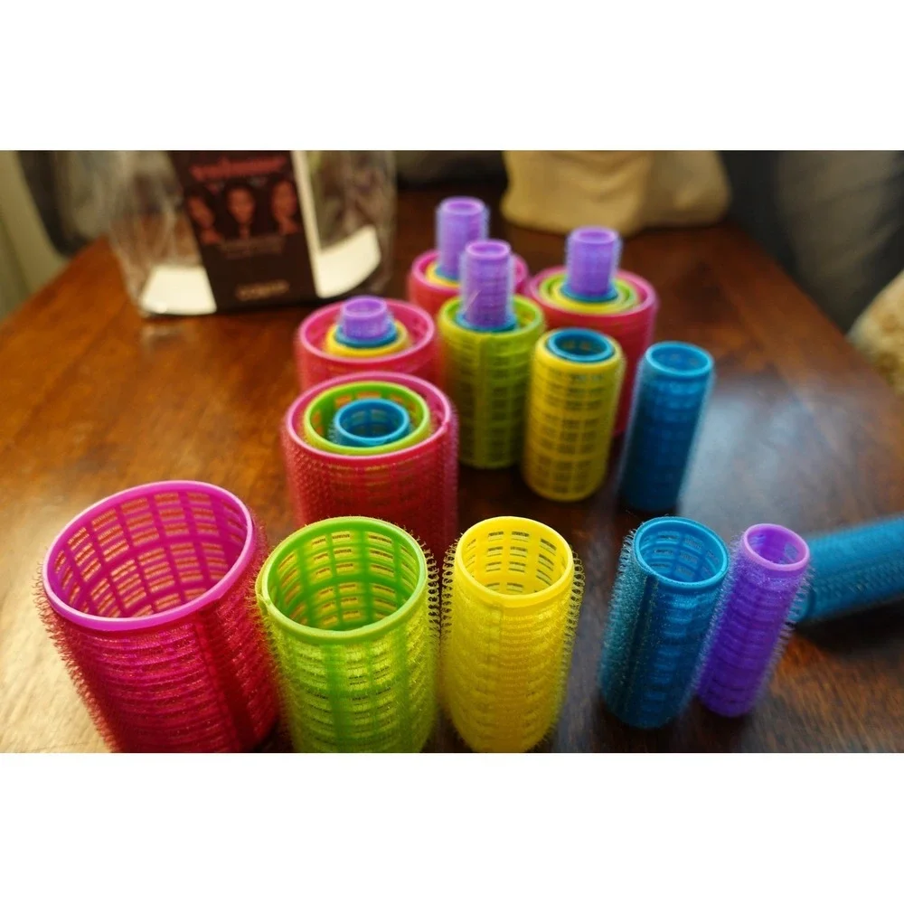 Conair‎ Self Grip Hair Rollers Set 28 Colorful Curls Volume Homemaker Retro
